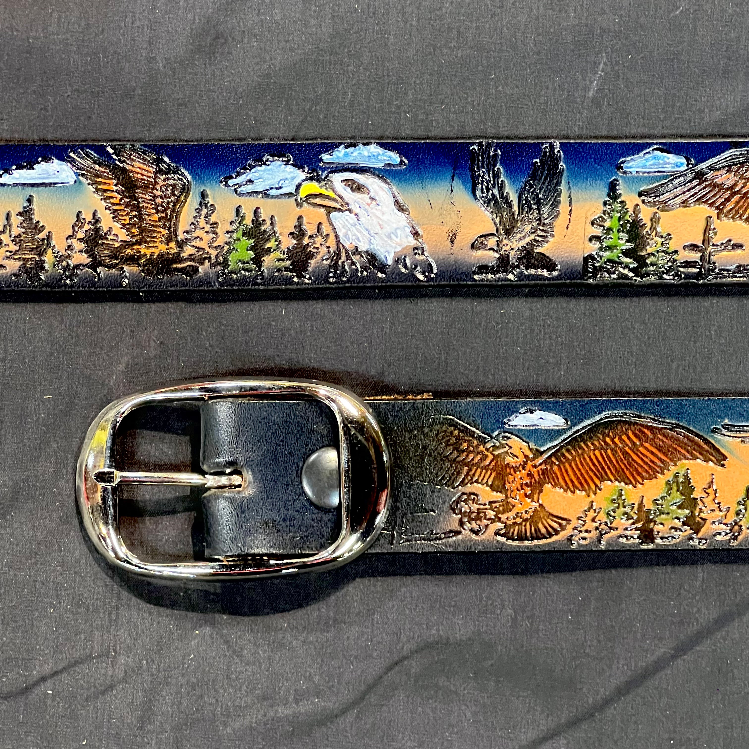 Eagle Blue Leather Belt for Men - Stylish & Durable Fashion Accessory for Casual, Office & Outdoor Wear