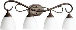 Traditional Ceiling Fan Transitional Four Light Vanity in Bronze/Dark Finish - Perfect for Bedroom, Bathroom, and Living Room Lighting Upgrade