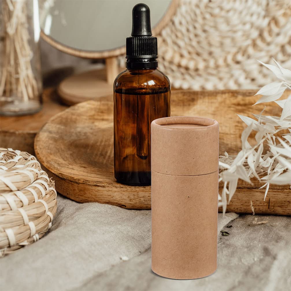 8pcs Essential Oil Bottle Storage Tubes - Kraft Paper Cylinder Containers with Lids for Aromatherapy Oils, DIY Crafts & Gift Packaging | Perfect for Home Organization, Spa Use & Handmade Projects