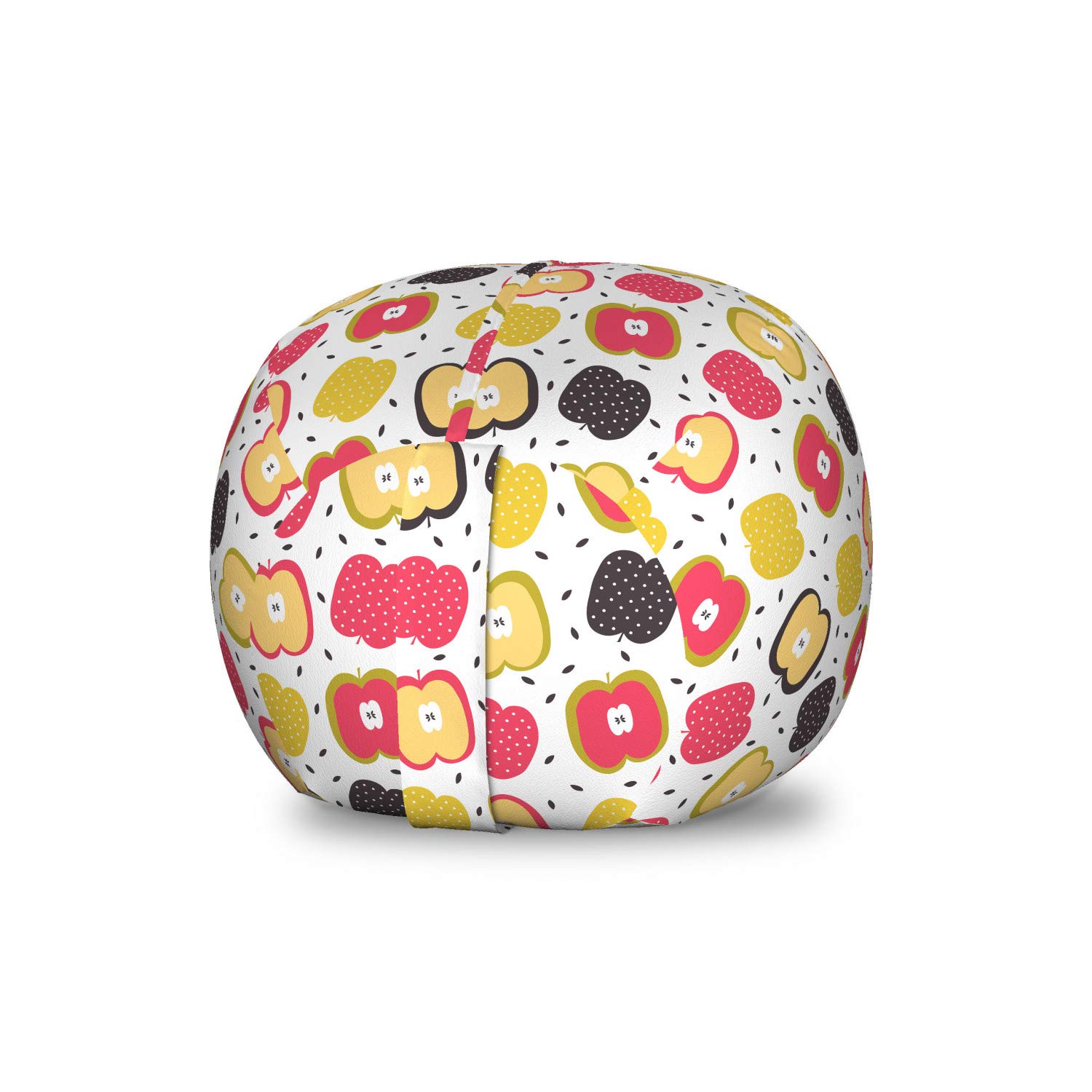 Ambesonne Fruit Storage Toy Bag Chair - Colorful Sliced Apple Print Stuffed Animal Organizer, Washable Small Multicolor Kids' Storage Bag for Bedroom, Playroom & Nursery Organization