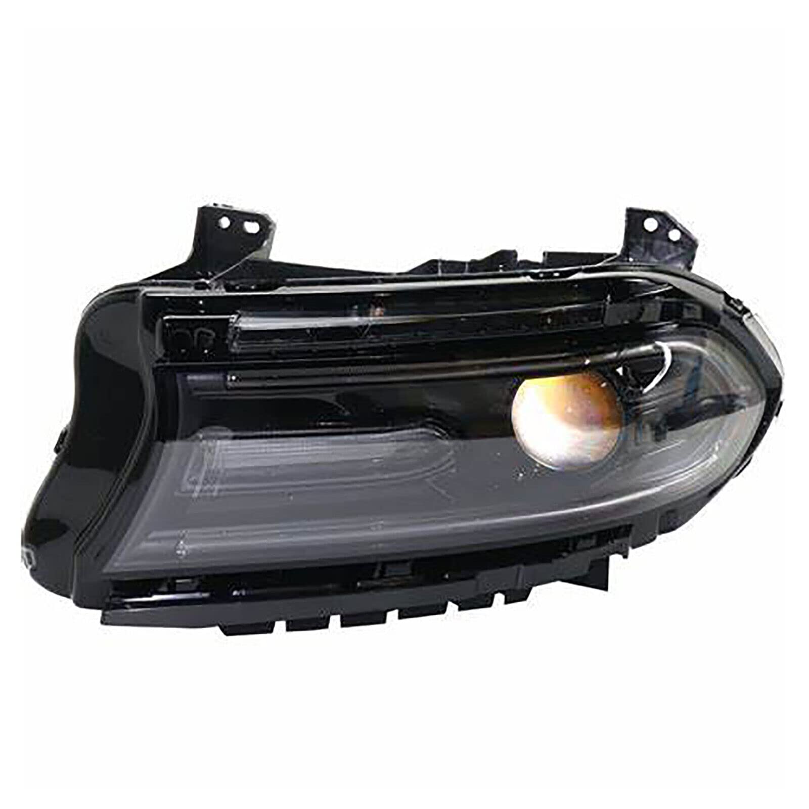 2015-2020 Dodge Charger LED Headlight Assembly - Driver Side Left Black Housing Clear Lens Replacement for Improved Visibility | Perfect for Night Driving & Foggy Conditions