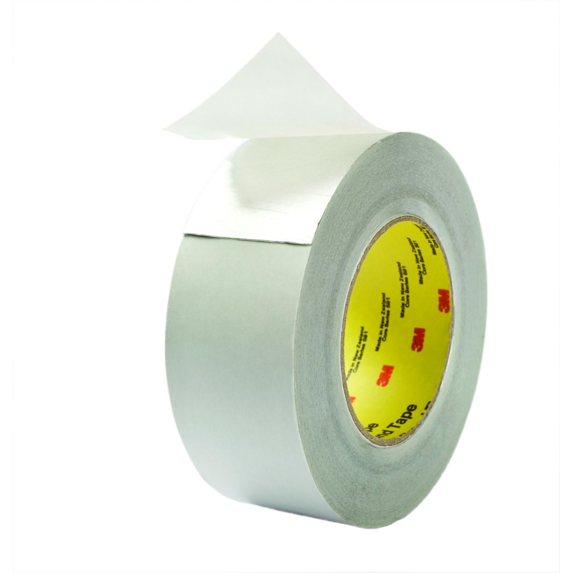3M 427 Heavy Duty Aluminum Foil Tape - 2 Inch x 60 Yards (Silver, 4.6 Mil Thickness) - 24 Rolls per Case - HVAC, Duct Sealing & Insulation Repair Tape for Home & Industrial Use