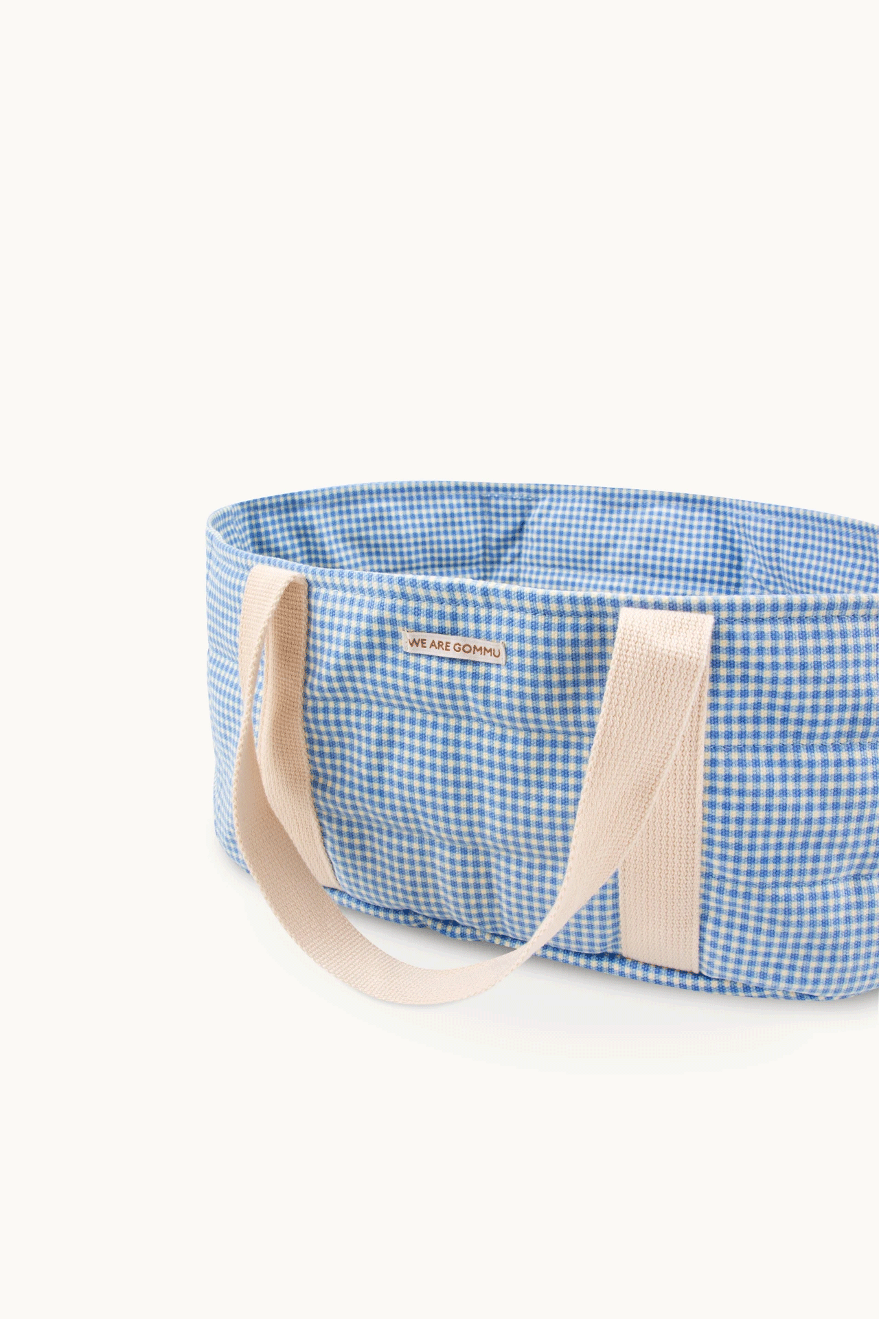 GOMMU Blue Vichy Large Portable Baby Carry Cot | Lightweight Travel Bassinet for Newborns | Perfect for Travel, Camping & Home Use