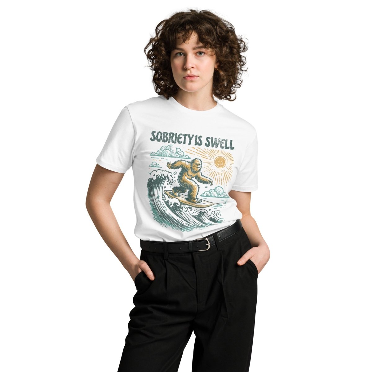 Sobriety is Swell Premium Unisex T-Shirt - Comfortable Cotton Tee for Men & Women - Perfect for Sober Living, Recovery Support & Casual Wear