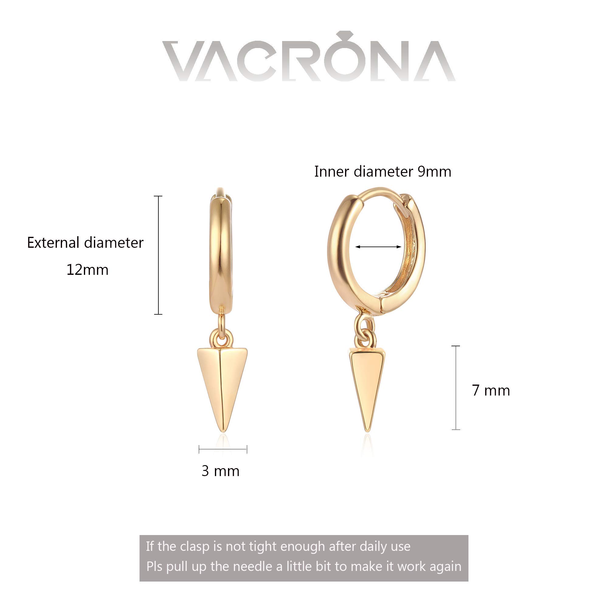 VACRONA 14k Gold Plated Heart Huggie Hoop Earrings for Women - Small Dainty Hoops for Everyday Wear, Gift Giving & Special Occasions