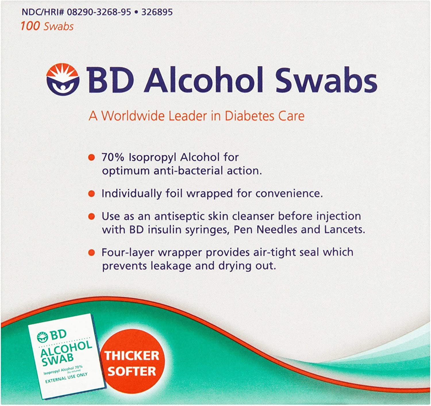 BD Medical Systems 326895 Alcohol Prep Pads - 12 Boxes of 100 Sterile Alcohol Swabs for First Aid, Injection & Wound Care | Medical, Tattoo & Travel Essential