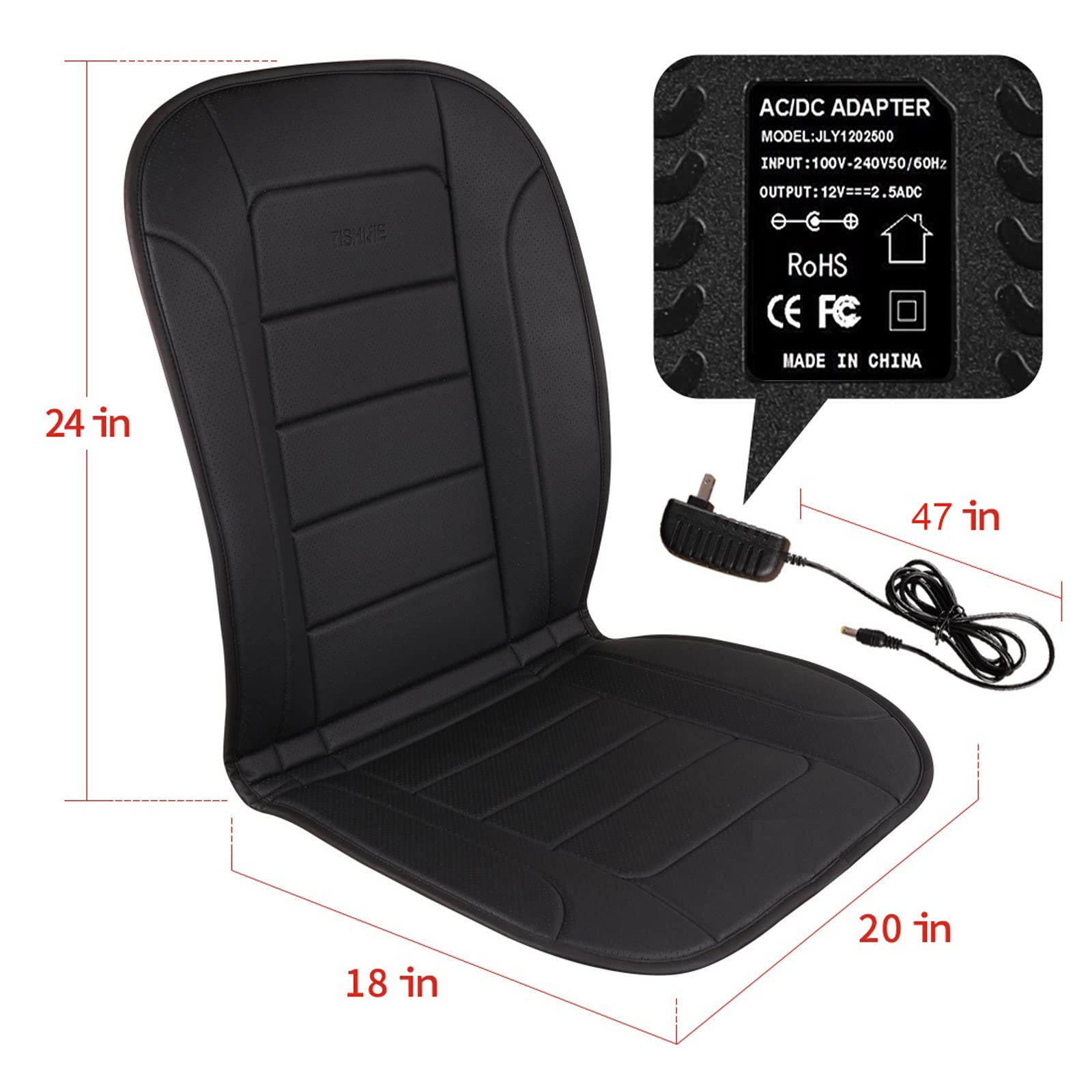 Portable Heated Seat Cushion with Adjustable Temperature & Timer - Back & Seat Warmer for Office Chair, Home, Car - Perfect for Cold Weather & Long Work Sessions