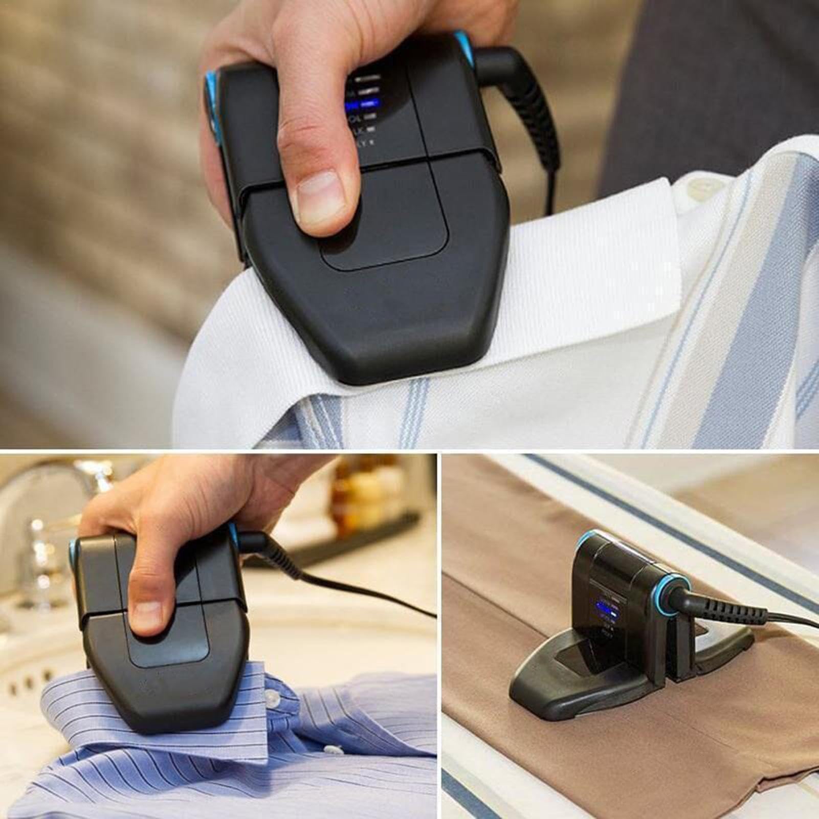Portable Folding Iron - 6 Temperature Settings Electric Travel Iron for Clothes, Compact & Lightweight for Home, Office & Travel - Perfect for Business Trips, Vacation Packing & Quick Wrinkle Removal