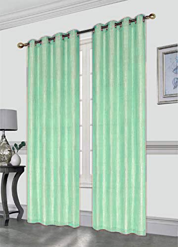 Kashi Home Gwen 52x84 Crushed Faux Linen Curtain Panel - Elegant Sparkle Metallic Solid Color Window Drapes (Set of 2) for Living Room, Bedroom & Office Decor
