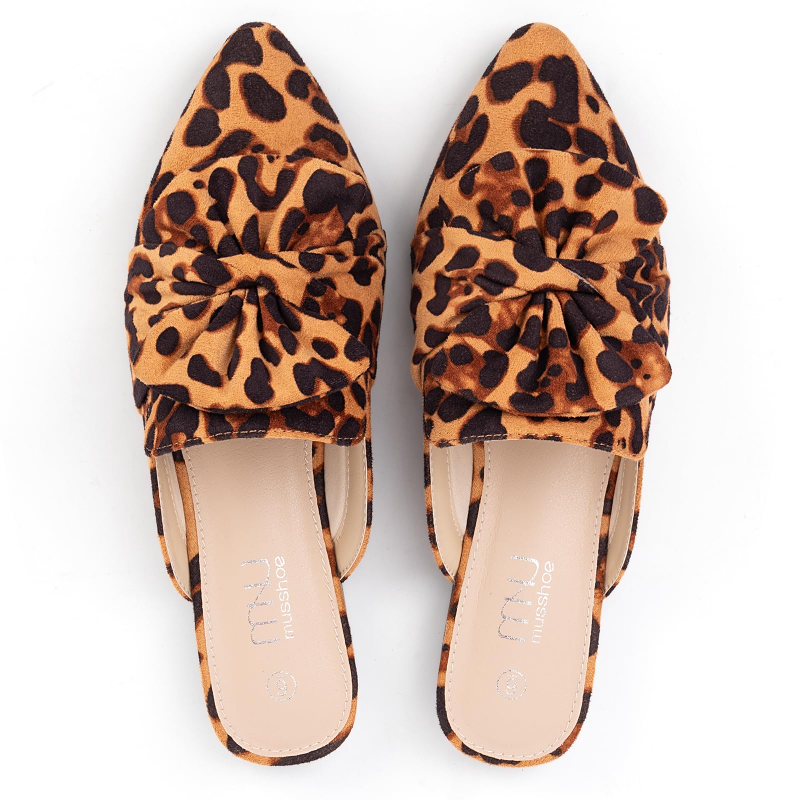 Women's Pointed Toe Mules - Comfortable Slip On Loafers with Bow Design | Backless Flats for Casual Wear, Office & Summer Outfits