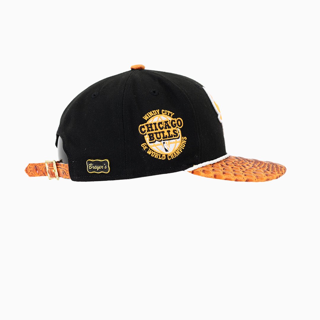 Breyer's Buck 50 Chicago Bulls Snapback Hat with Genuine Leather Visor - Perfect for Basketball Games, Streetwear Fashion & Sports Fans