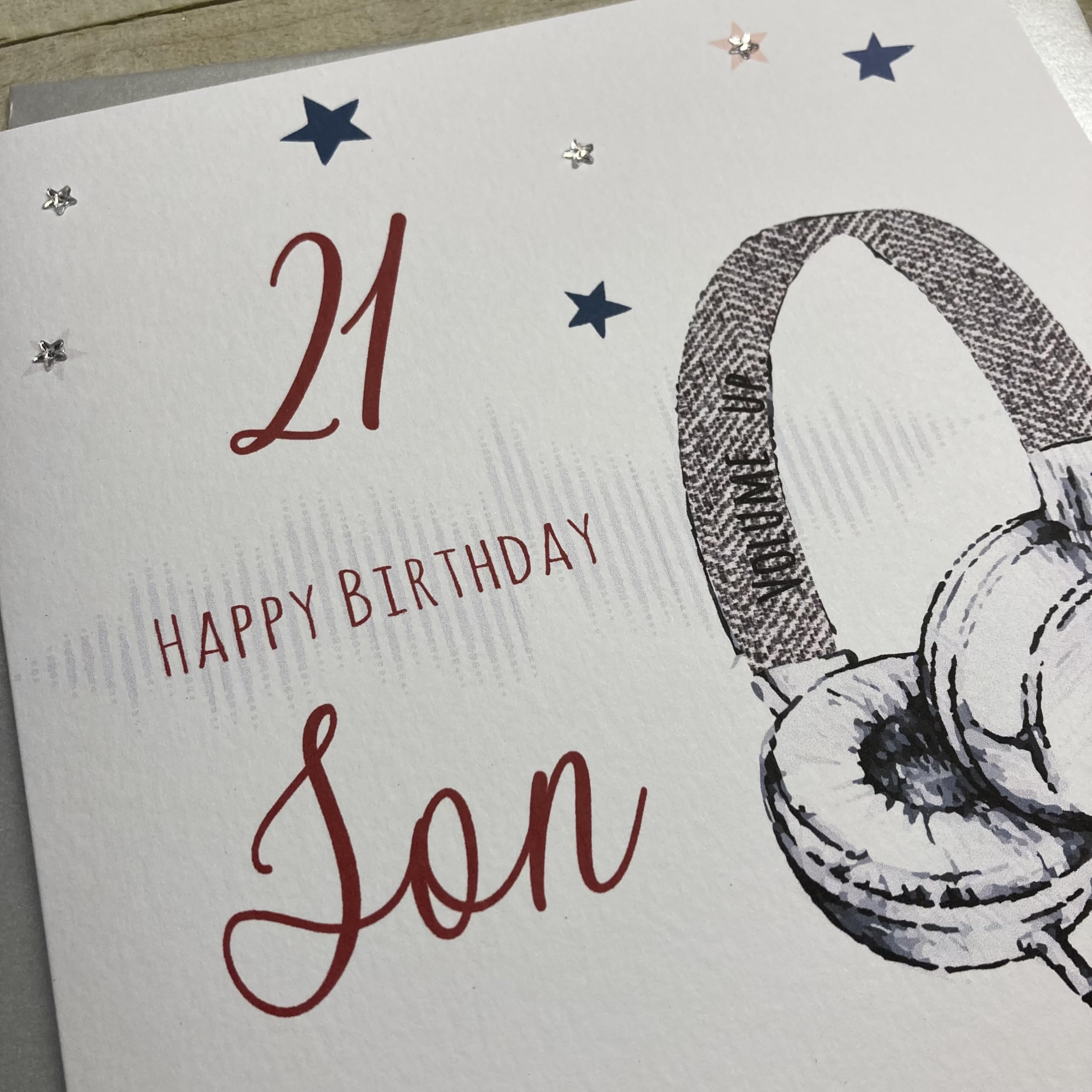 21 Happy Son Handmade Large Birthday Card with Headphones Design - Perfect for Son's 21st Birthday, Graduation, or Special Occasion Gift