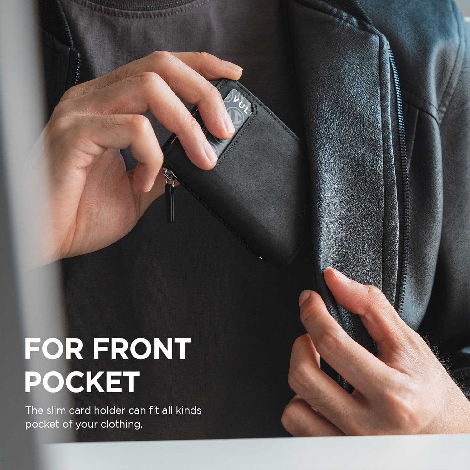 VC502 RFID Blocking Card Holder with Card Ejector - Slim Wallet with Zipper Coin Pocket, ID Window & Magnetic Closure - Perfect for Travel, Business & Everyday Use