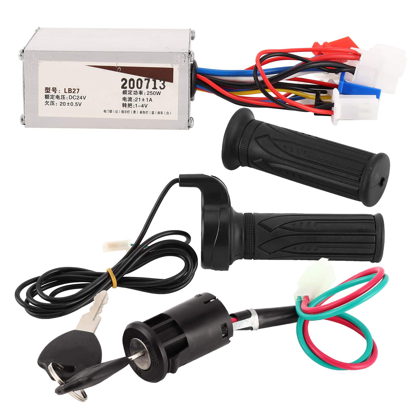 24V 250W Electric Scooter Controller Kit with Throttle Twist Grip - Compatible with Electric Bikes & Scooters - Perfect for Commuting, Campus Travel & Urban Transportation