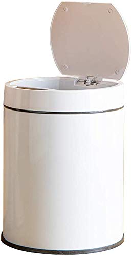 JLDN 9L/2 Gallon Automatic Touchless Trash Can with Motion Sensor - Smart Kitchen Garbage Bin with Lid, Adjustable Height, White - Perfect for Home, Office, and Restaurant Use