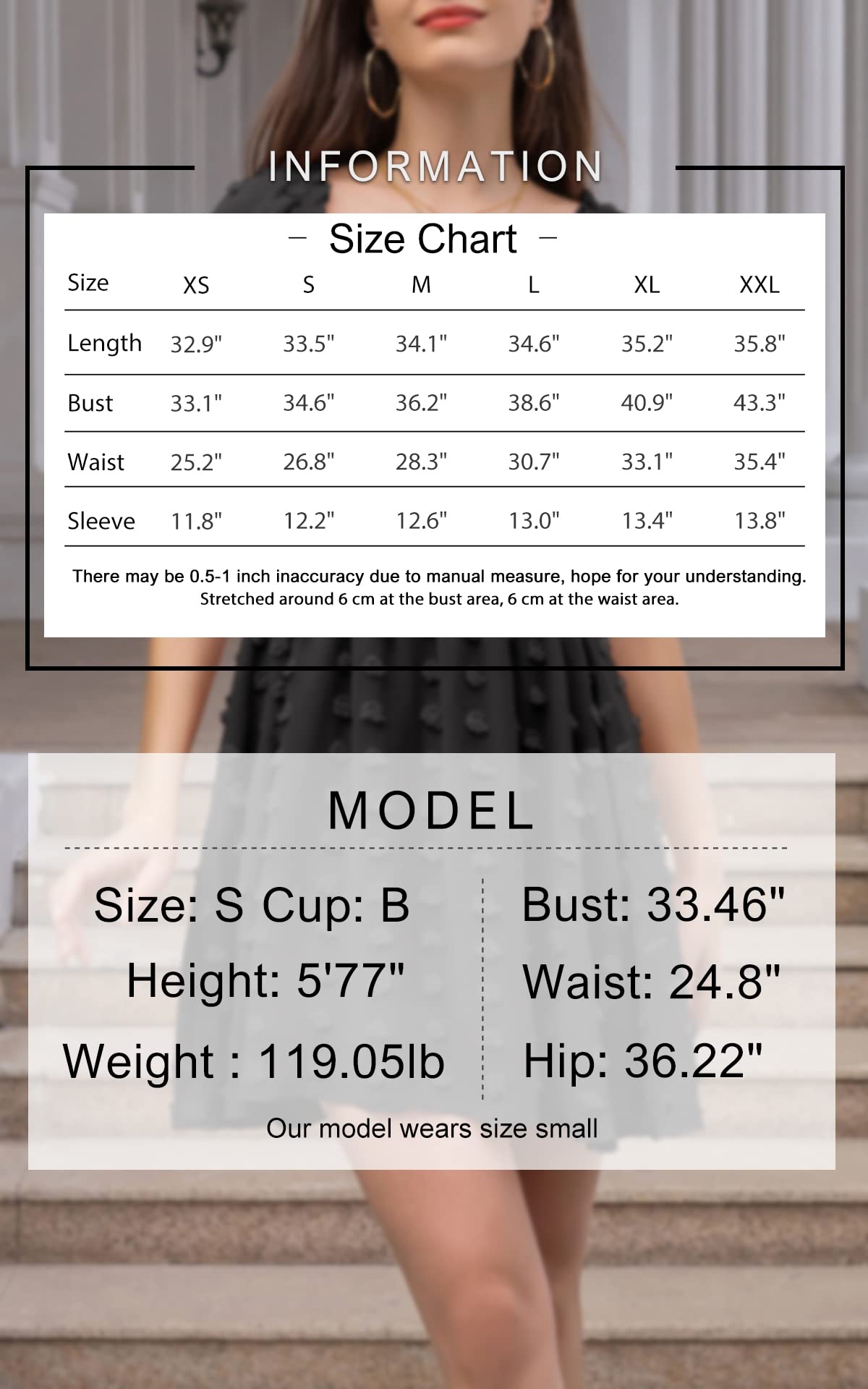 EXLURA Women's 2025 Summer Casual Square Neck Ruffle Short Sleeve Swiss Dot Flowy Mini Dress - Perfect for Beach Vacations, Date Nights & Summer Parties