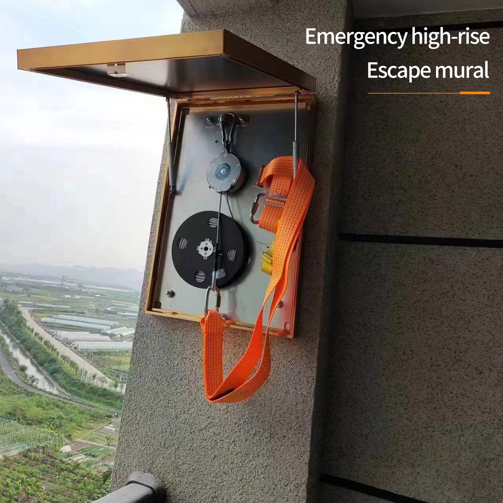 148FT (45M) Emergency Escape Rope Ladder - Fire Safety Descent System with Frame for Home & High-Rise Buildings - Fireproof Equipment for Home Safety - Perfect for Fire Emergencies & Window Evacuation
