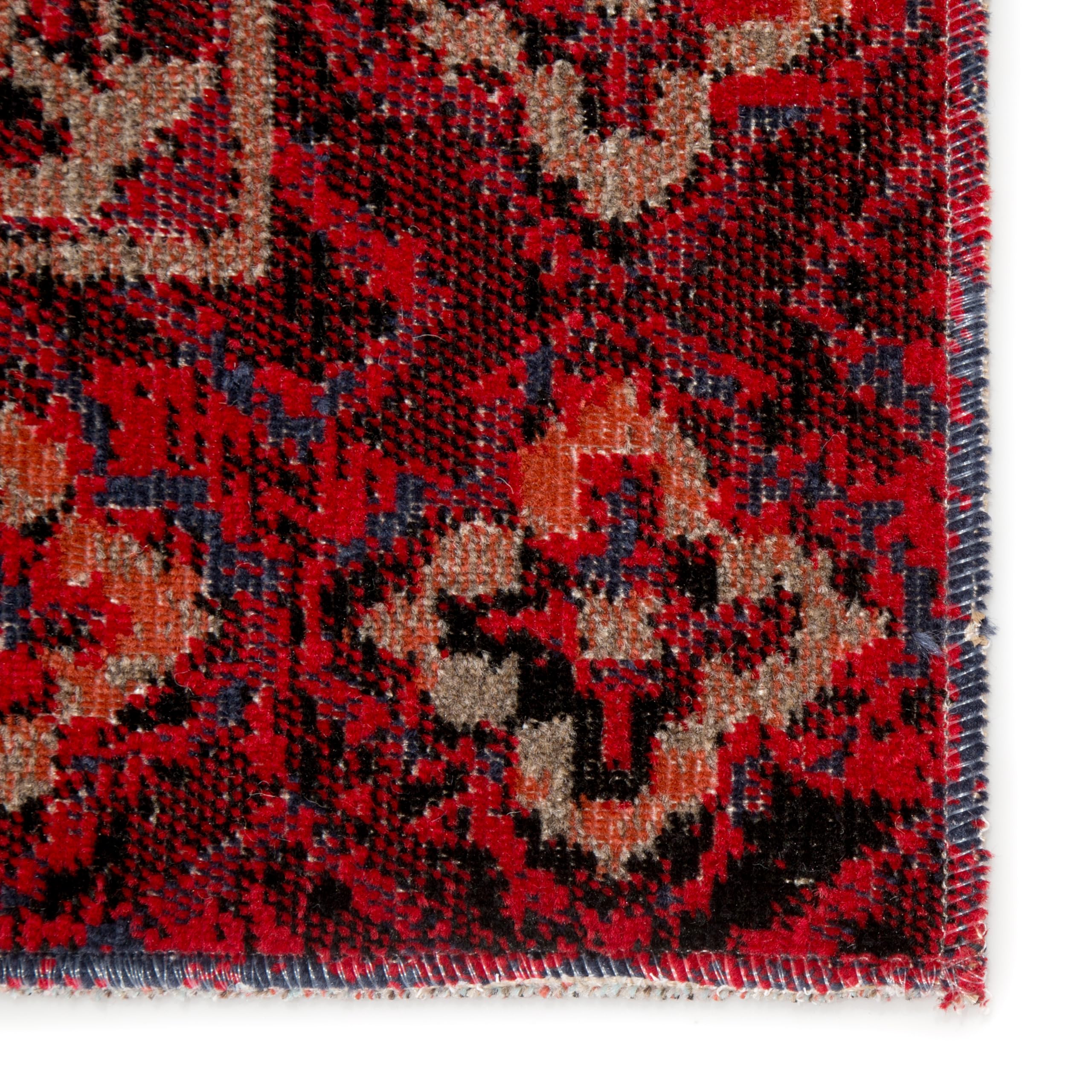 Jaipur Living Chaya Indoor/Outdoor Medallion Red/Black Runner Rug 2'6