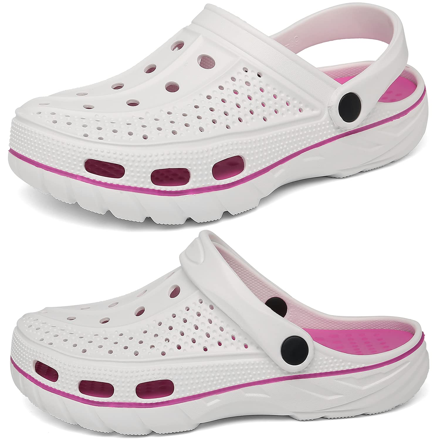 ChayChax Arch Support Clogs for Men & Women - Slip-On Garden Shoes with Removable Cushion Footbed - Comfortable Outdoor Beach Slippers for Walking, Gardening & Relaxation