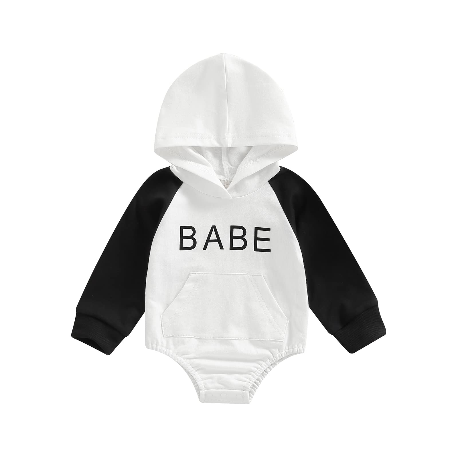 **Newborn Baby Boy & Girl Fall Clothes - Oversized Sweatshirt Romper, Long Sleeve Color Block Hoodie Pullover Toddler Bodysuit - Cozy & Stylish for Autumn Outings & Family Photos**