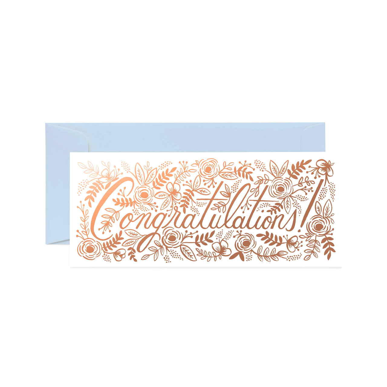 Champagne Floral Congratulations Card No. 10 - Elegant Greeting Card for Graduation, Wedding & Special Occasions