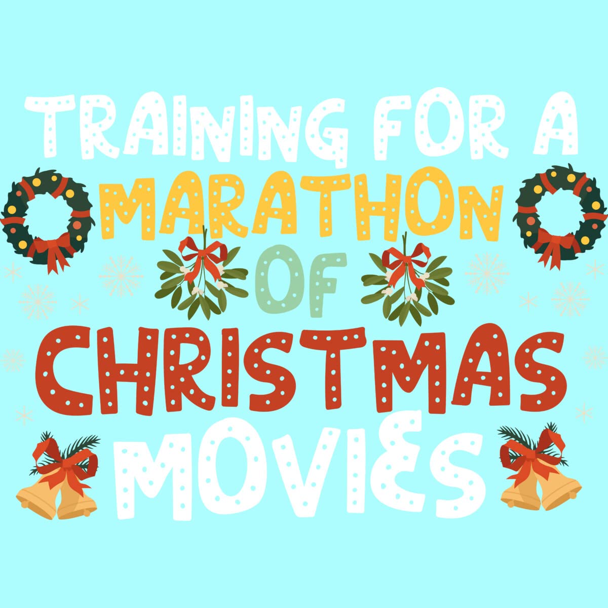 Design By Humans Women's Racerback Tank Top - Training for A Marathon of Christmas Movies Graphic Tee - Gym Workout, Holiday Party, Casual Wear
