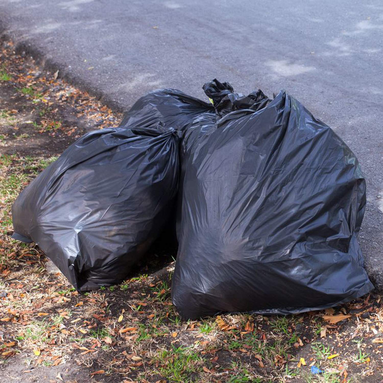 **65 Gallon Heavy Duty Trash Bags - 25 Count Large Black Garbage Can Liners for Indoor & Outdoor Use - Perfect for Kitchens, Offices, and Yard Waste**
