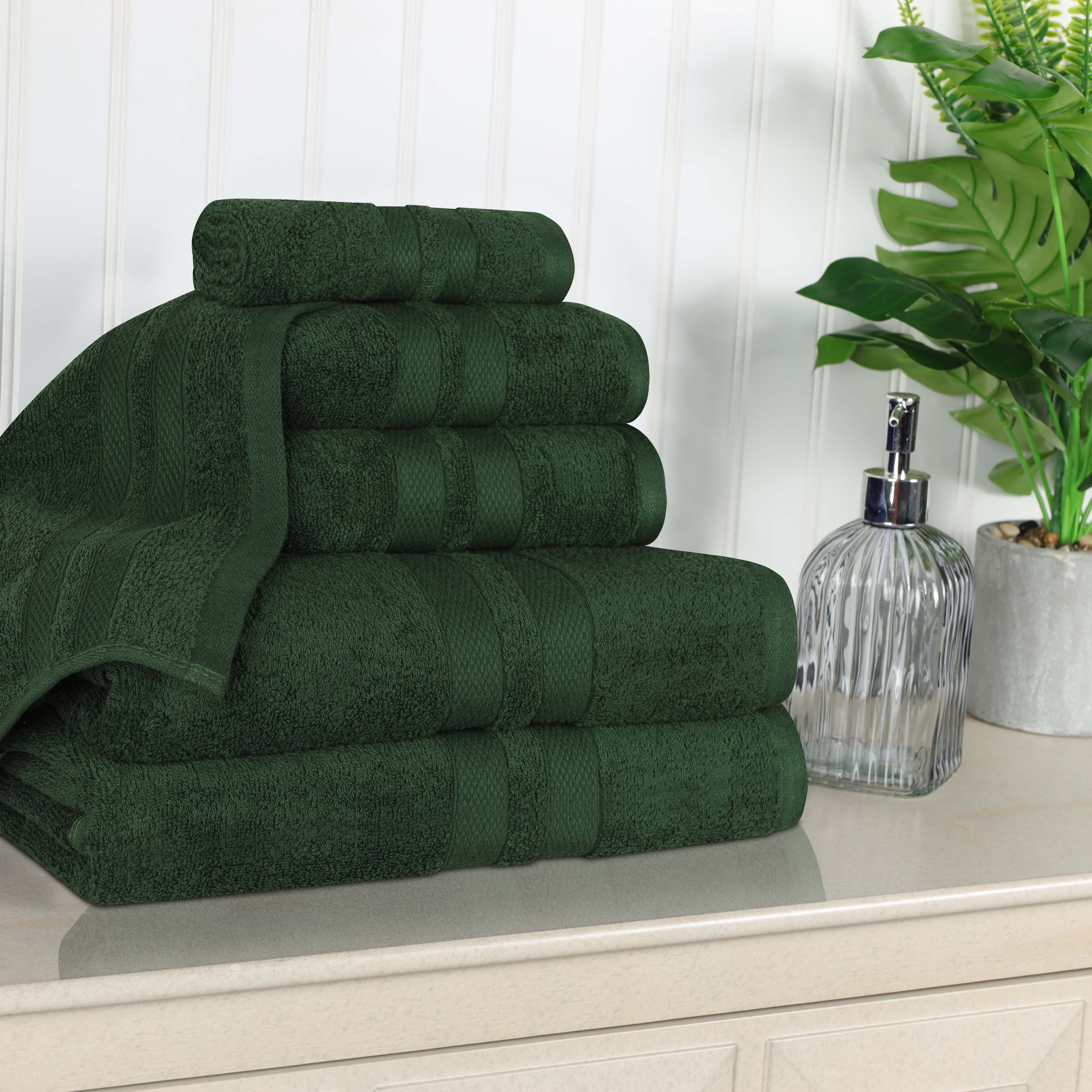 Premium 6-Piece Ultra Soft Cotton Towel Set - Bath, Beach & Gym - Solid Color Luxury Towels for Home & Travel