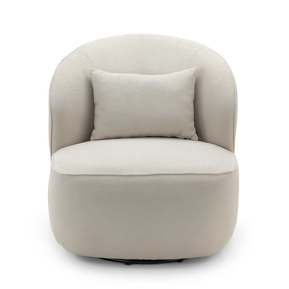 Atlas Boucle Swivel Lounge Chair - Modern Velvet Accent Chair for Living Room, Bedroom & Office - Comfortable Upholstered Armchair with 360° Rotation - Perfect for Reading, Relaxing & Home Decor