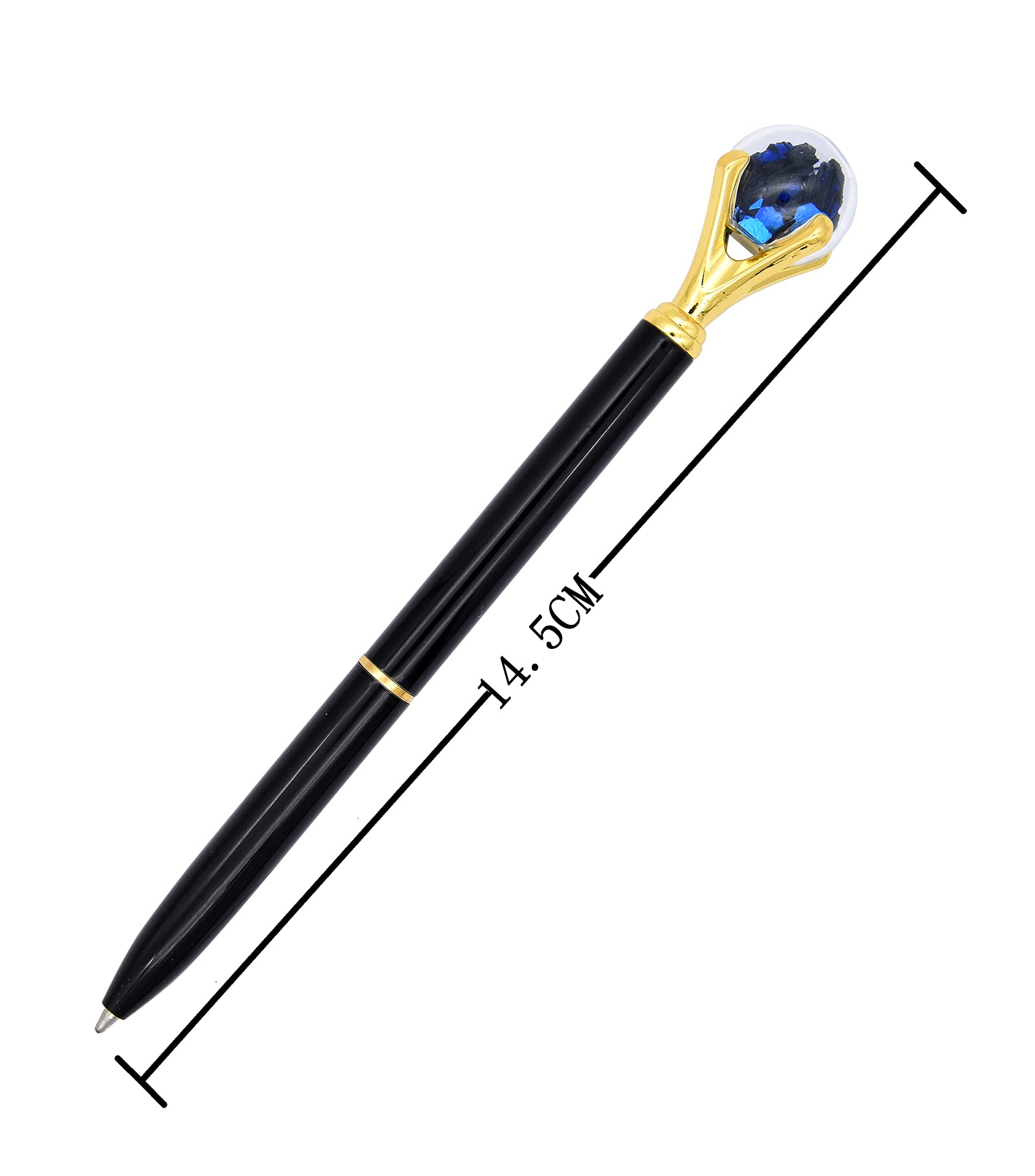 Gullor 6-Pack Black Ink Ballpoint Pens with Diamond Design - Medium Point for Smooth Writing - Perfect for Office, School, Note Taking & Gift Giving