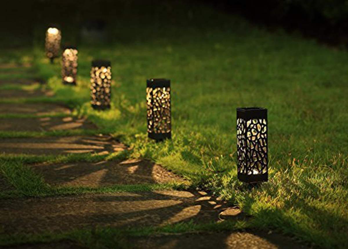 HomeRoots 10 Pack Solar Powered LED Garden Lights - Waterproof Outdoor Solar Pathway Lights with Auto On/Off, Warm White for Patio, Yard, Lawn, Walkway & Garden Decor | Perfect for Landscape Lighting, Backyard Illumination & Evening Ambience