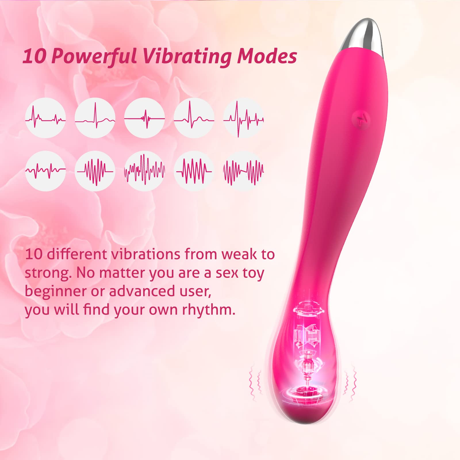 G Spot Vibrator & Clitoral Stimulator for Women - Jrueden Finger Shaped Adult Toy with 10 Vibration Modes, Quiet & Powerful Female Sex Toy - Perfect for Solo Play, Couples & Sensual Massage