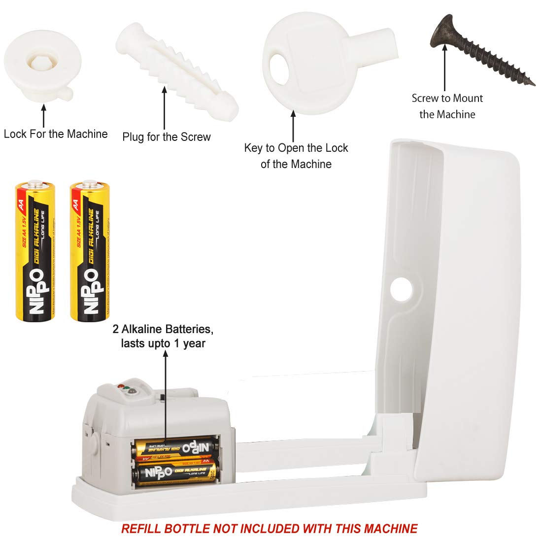 Airance Automatic Air Freshener Spray Dispenser - 2 Year Warranty - Compatible with Most 250ml Bottles - Assorted Scents - Perfect for Home, Office, and Car Use