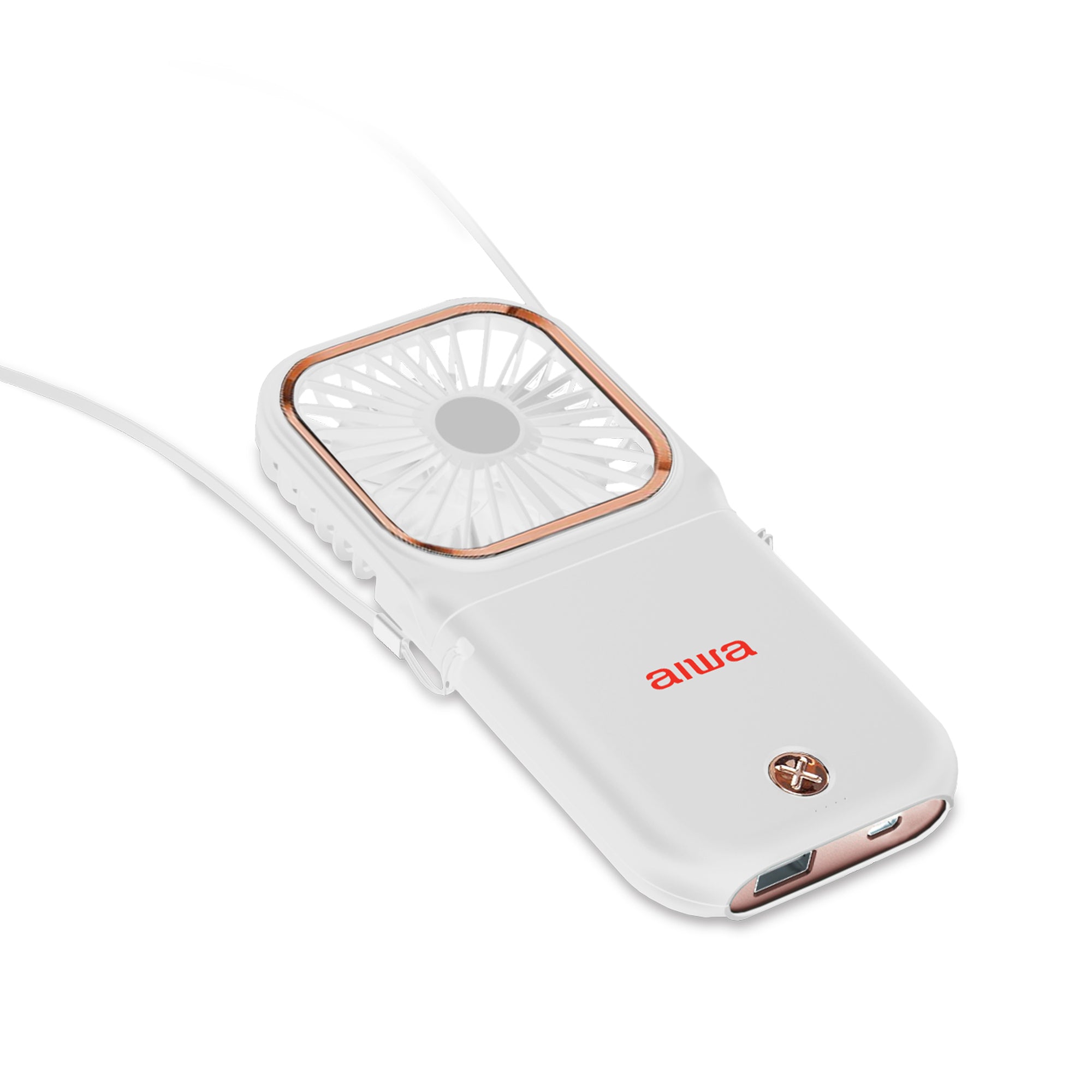 Portable USB Rechargeable Power Bank Fan - 10000mAh Battery Operated Mini Fan for Outdoor, Camping, Travel & Office Use