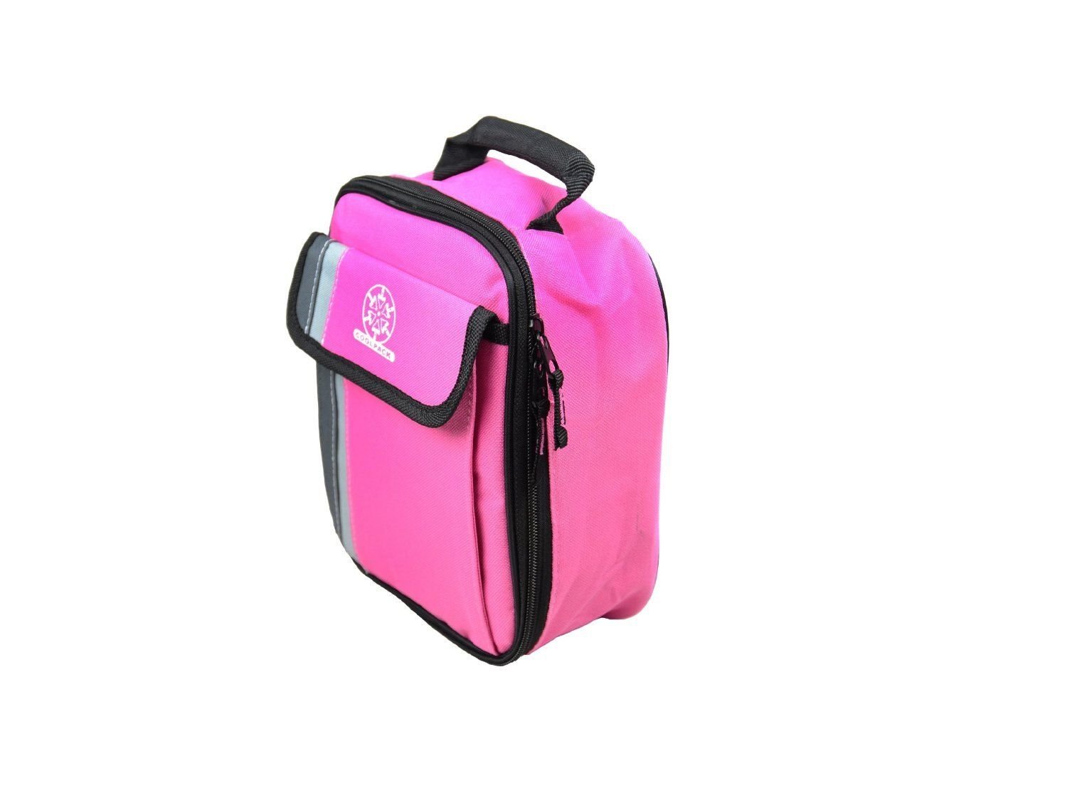 Insulated Lunch Bag Cooler for Work & School - Leakproof Thermal Lunch Box with Mesh Ice Pack Pocket & Front Slip Pocket - Perfect for Picnics, Office Meals & Outdoor Activities (Pink)