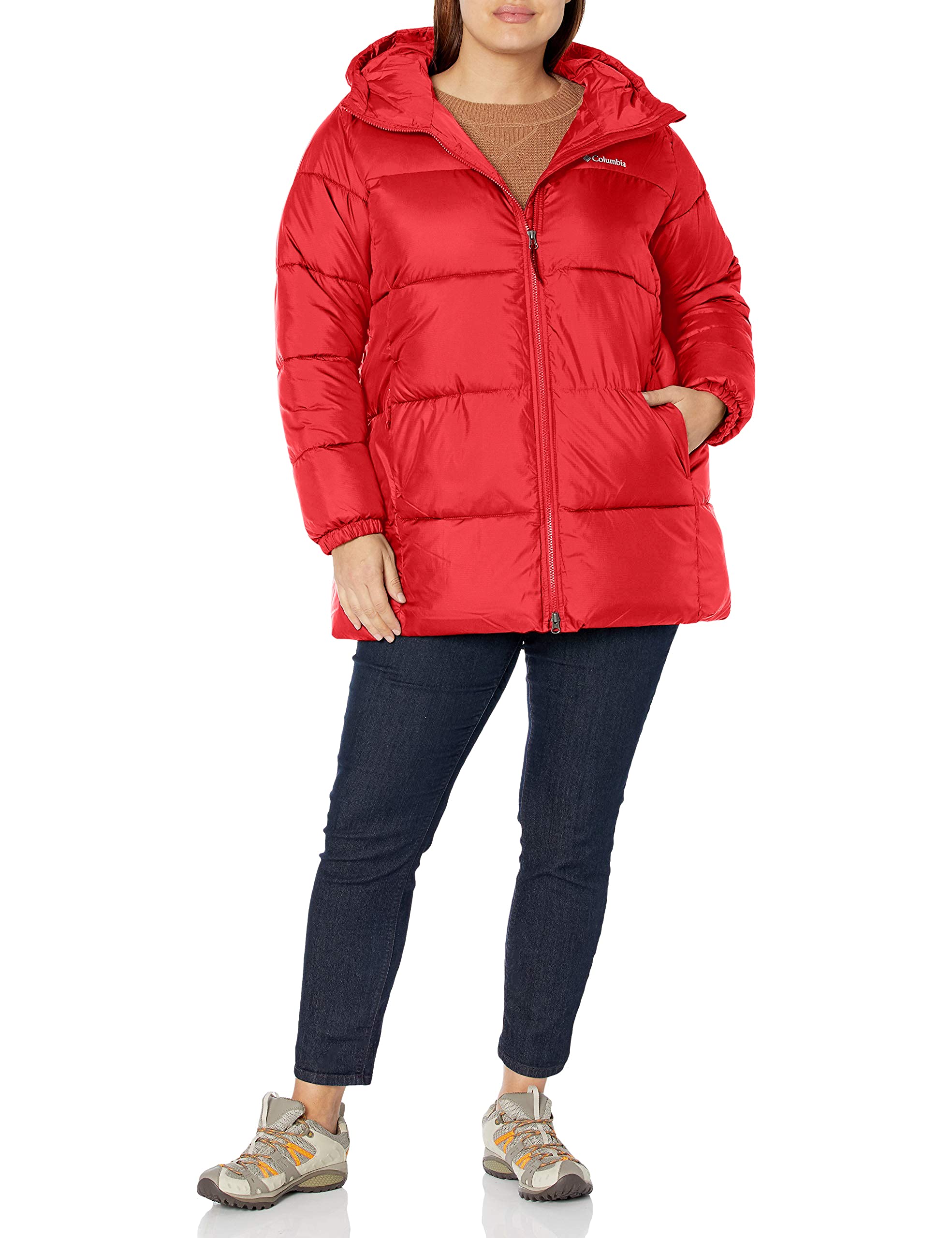 Columbia Women's Puffect Mid Hooded Jacket - Lightweight Water-Resistant Winter Coat for Hiking, Skiing & Outdoor Activities