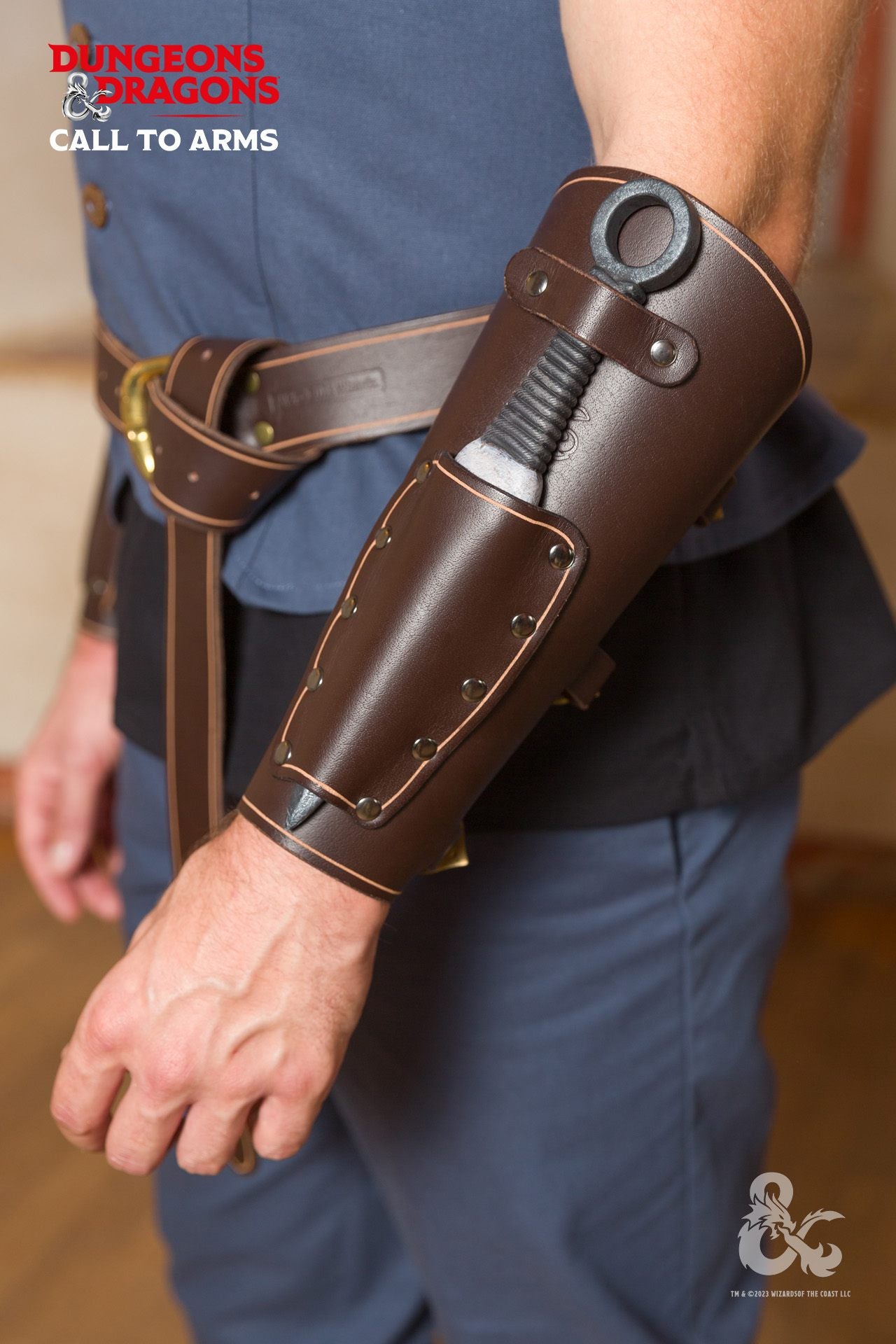 Dungeons & Dragons Rogue Leather Bracers - Brown Fantasy Armor for LARP, Cosplay & Tabletop RPG Accessories | D&D Costume Prop for Adventurers