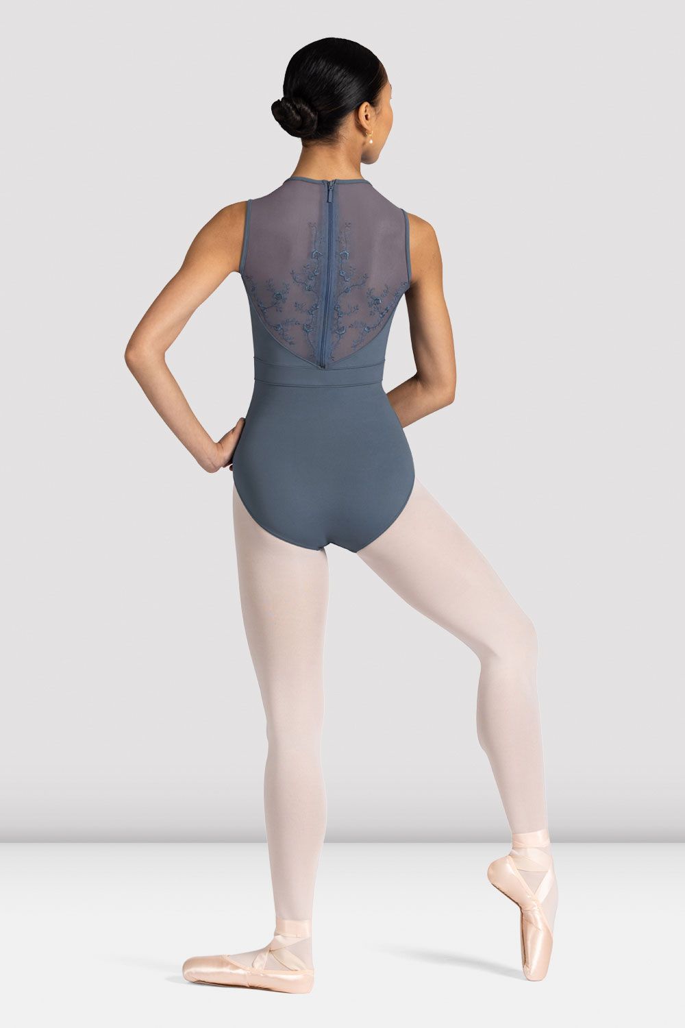 Women's Alyssa Floral Zip Back Leotard - Ballet Dance Gymnastics Yoga Workout Wear for Performance & Practice