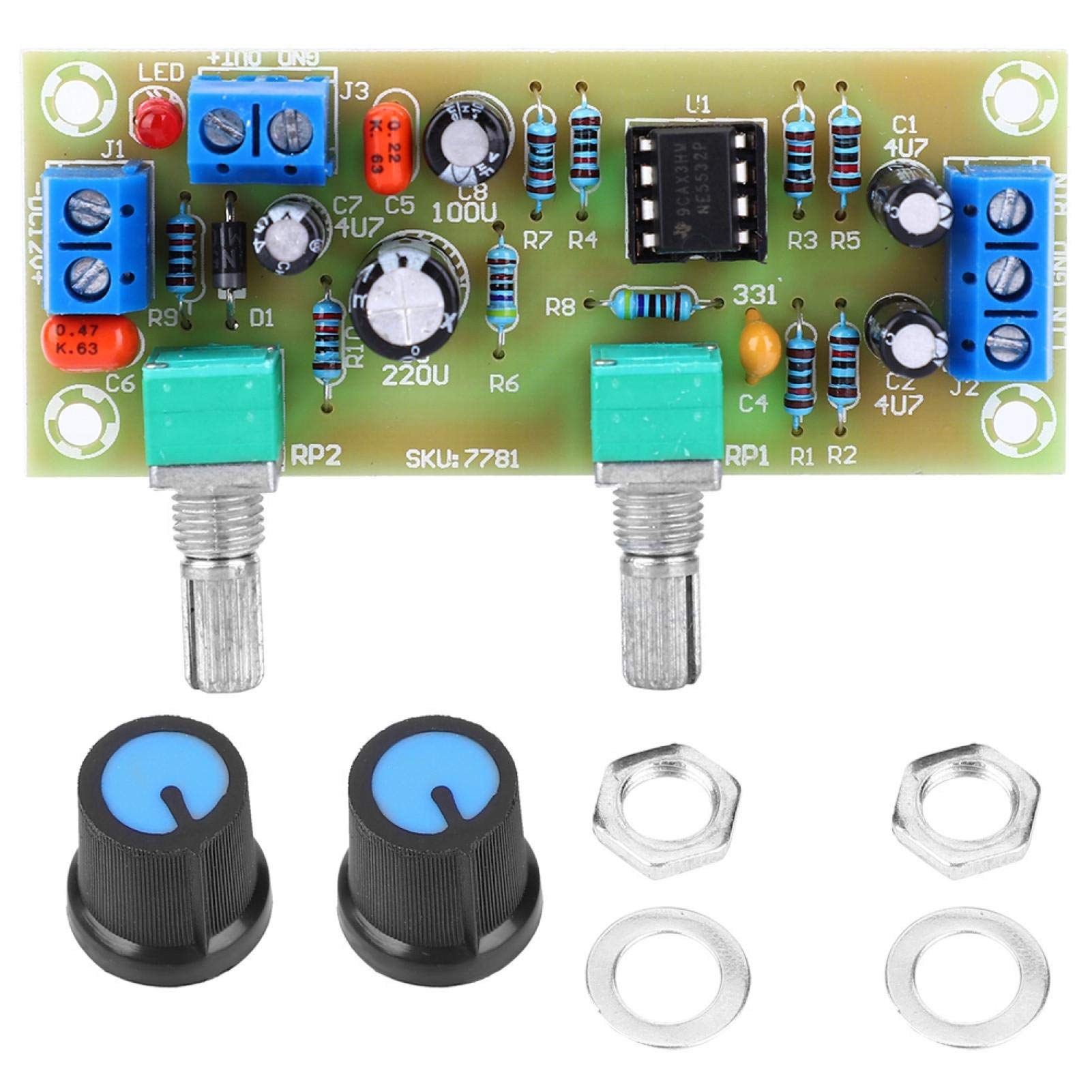 2 Channel Stereo NE5532 Digital Amplifier Board with Volume Control - High-Quality Fiberglass Audio Preamp Module for Home Theater, Car Audio & DIY Projects