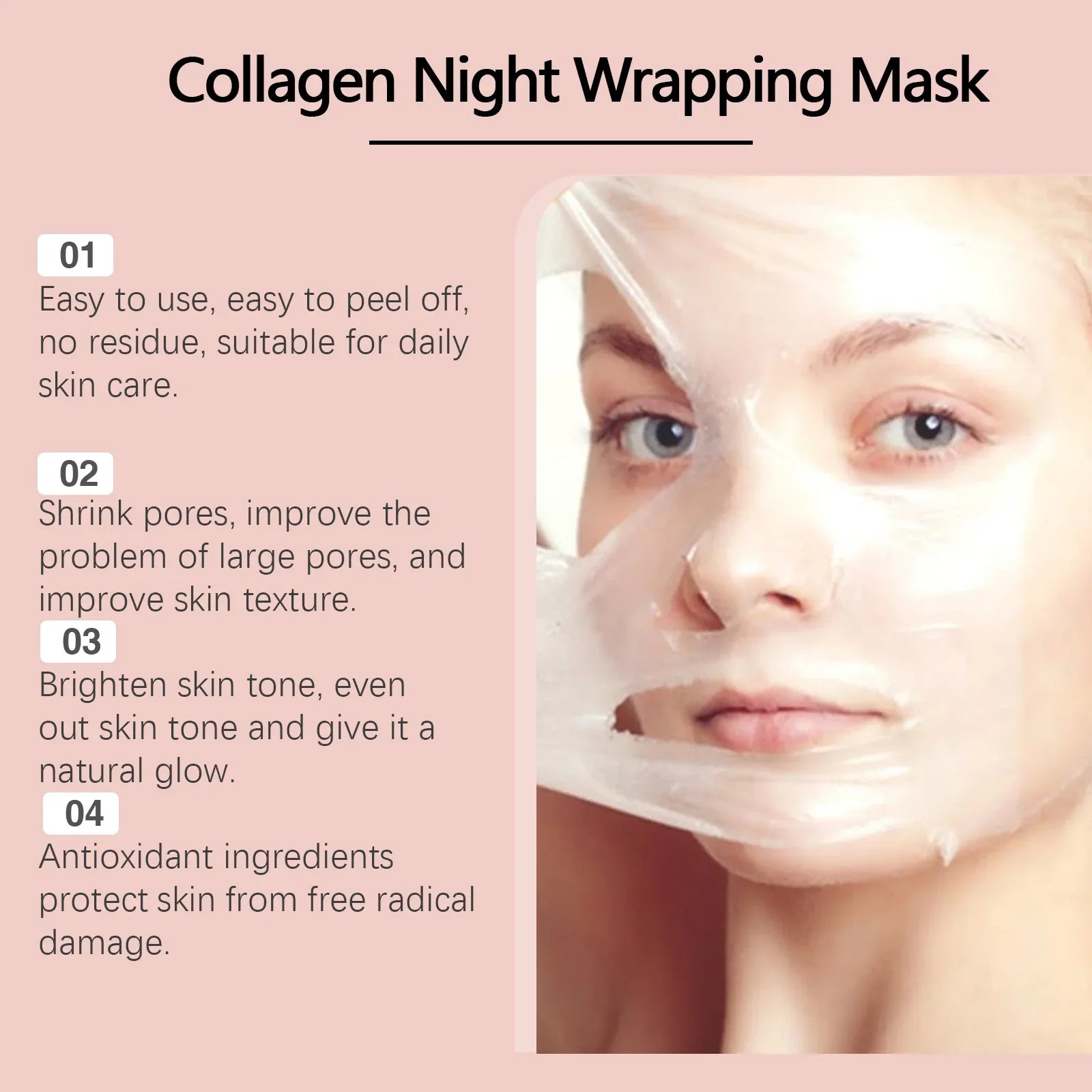 Best Collagen Night Mask for Anti-Aging & Skin Rejuvenation - Deep Hydration & Wrinkle Reduction - Perfect for Nighttime Skincare Routine & Beauty Sleep