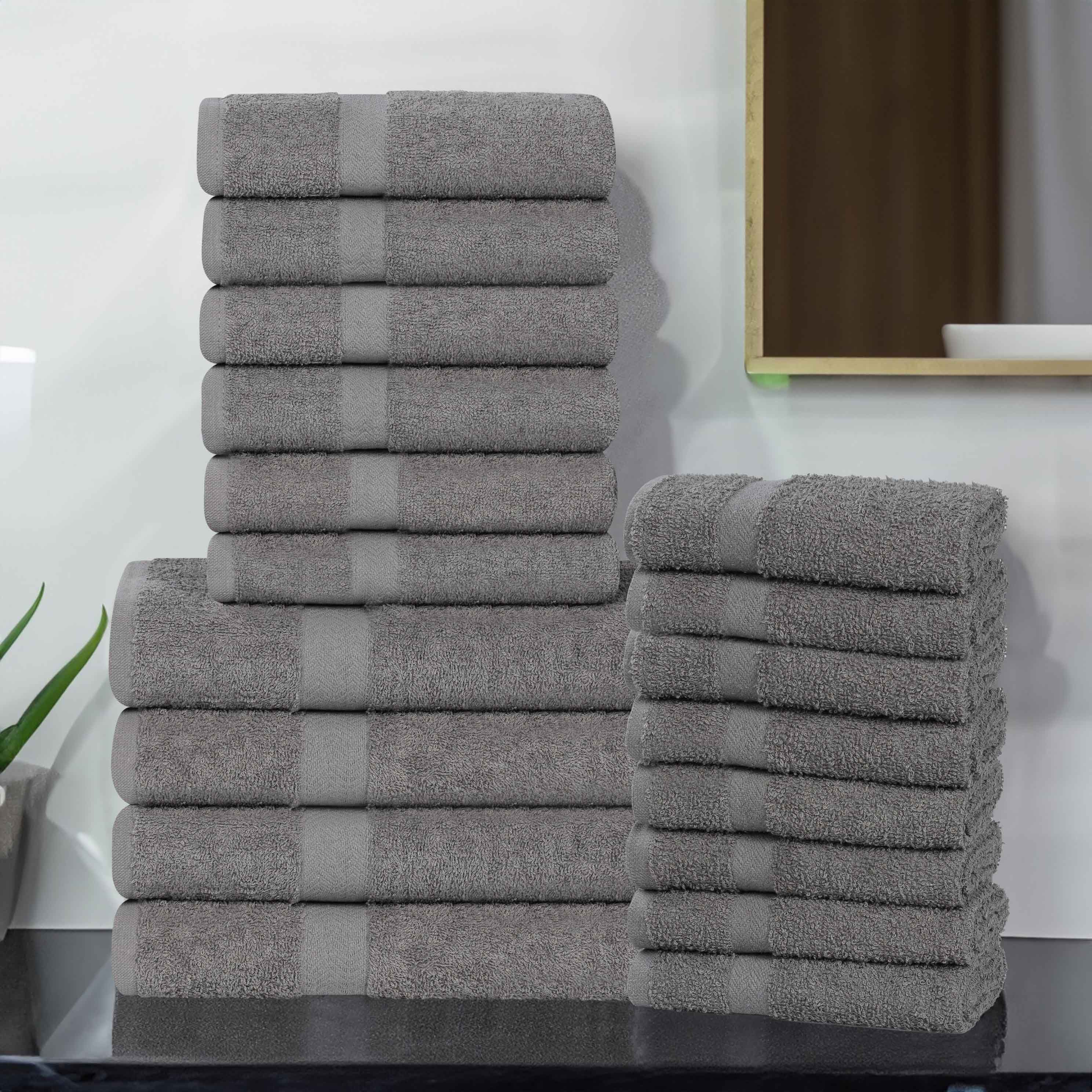 Franklin Eco-Friendly 18-Piece Cotton Towel Set | Soft & Absorbent Bath & Beach Towels for Home, Gym & Travel