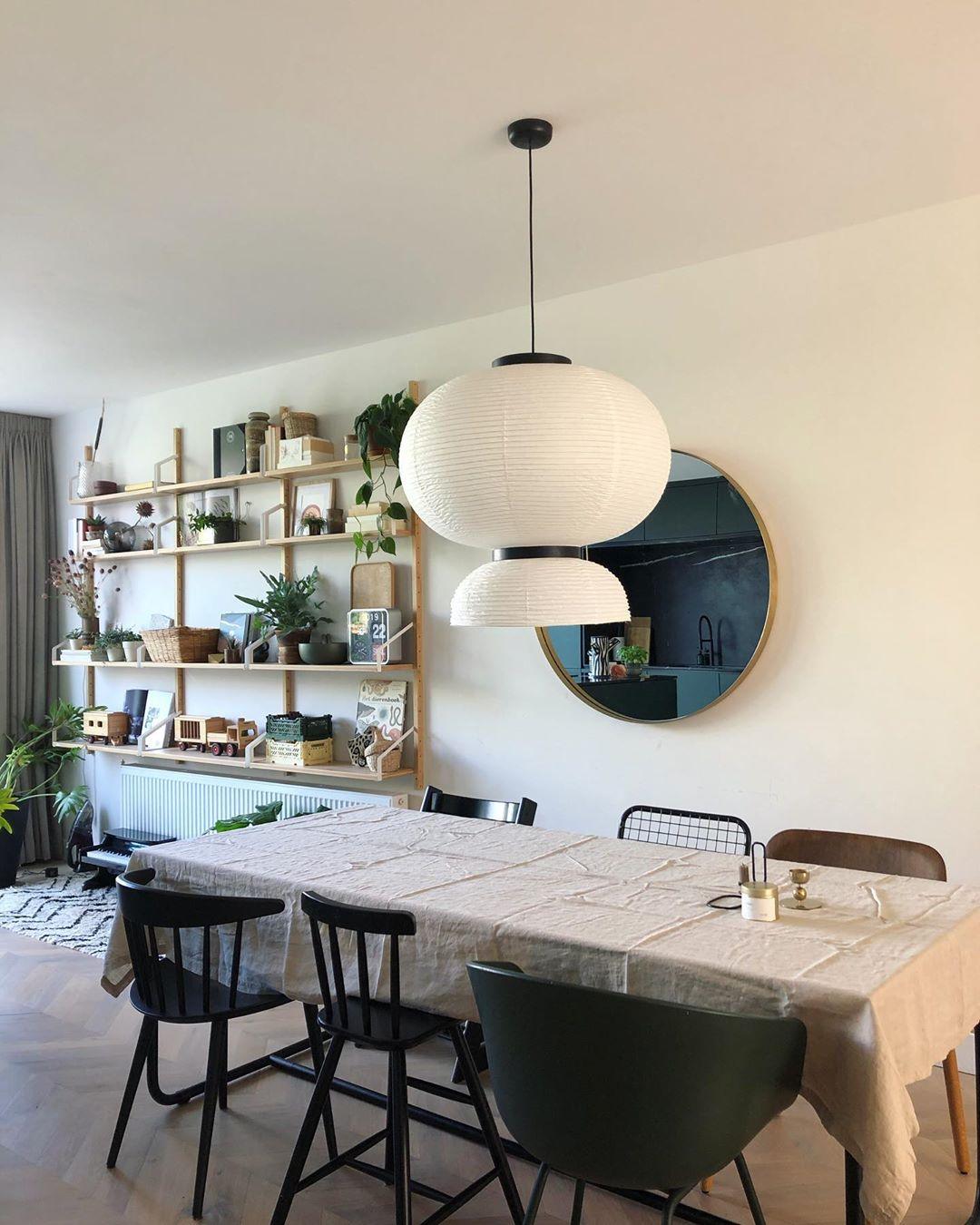 Formakami Pendant Swag Lamp - Modern Paper Shade Hanging Light for Dining Room, Bedroom & Living Room Decor