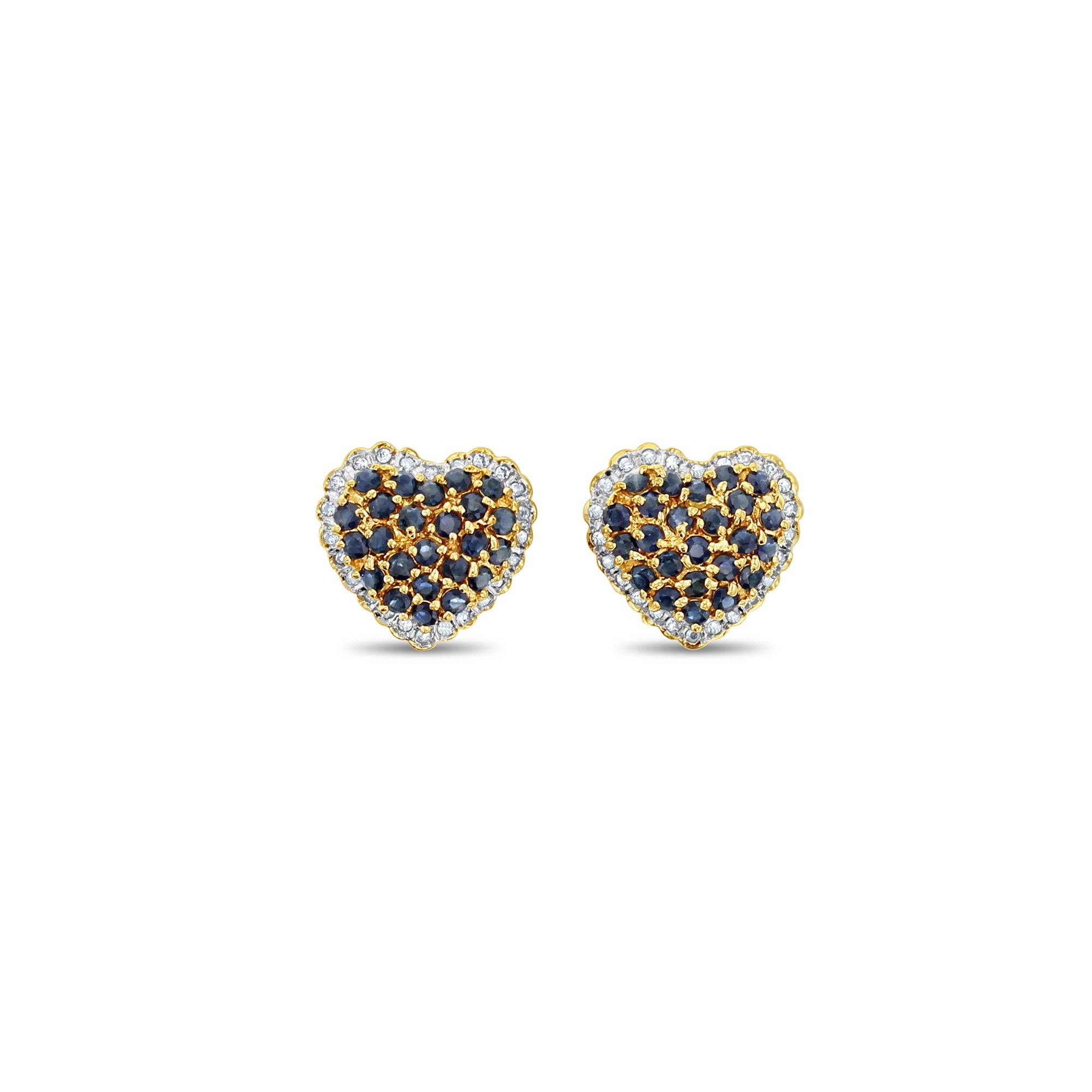 3 Carat Heart Shaped Sapphire & Diamond Stud Earrings for Women - Elegant Valentine's Day Gift, Anniversary Jewelry, Wedding Party Accessories