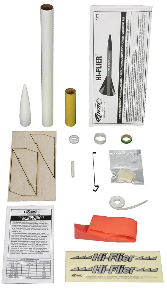 Estes Hi Flier Flying Model Rocket Kit for Intermediate Hobbyists - Easy to Assemble & Launch (002178) | Perfect for STEM Education, Outdoor Activities & Family Fun