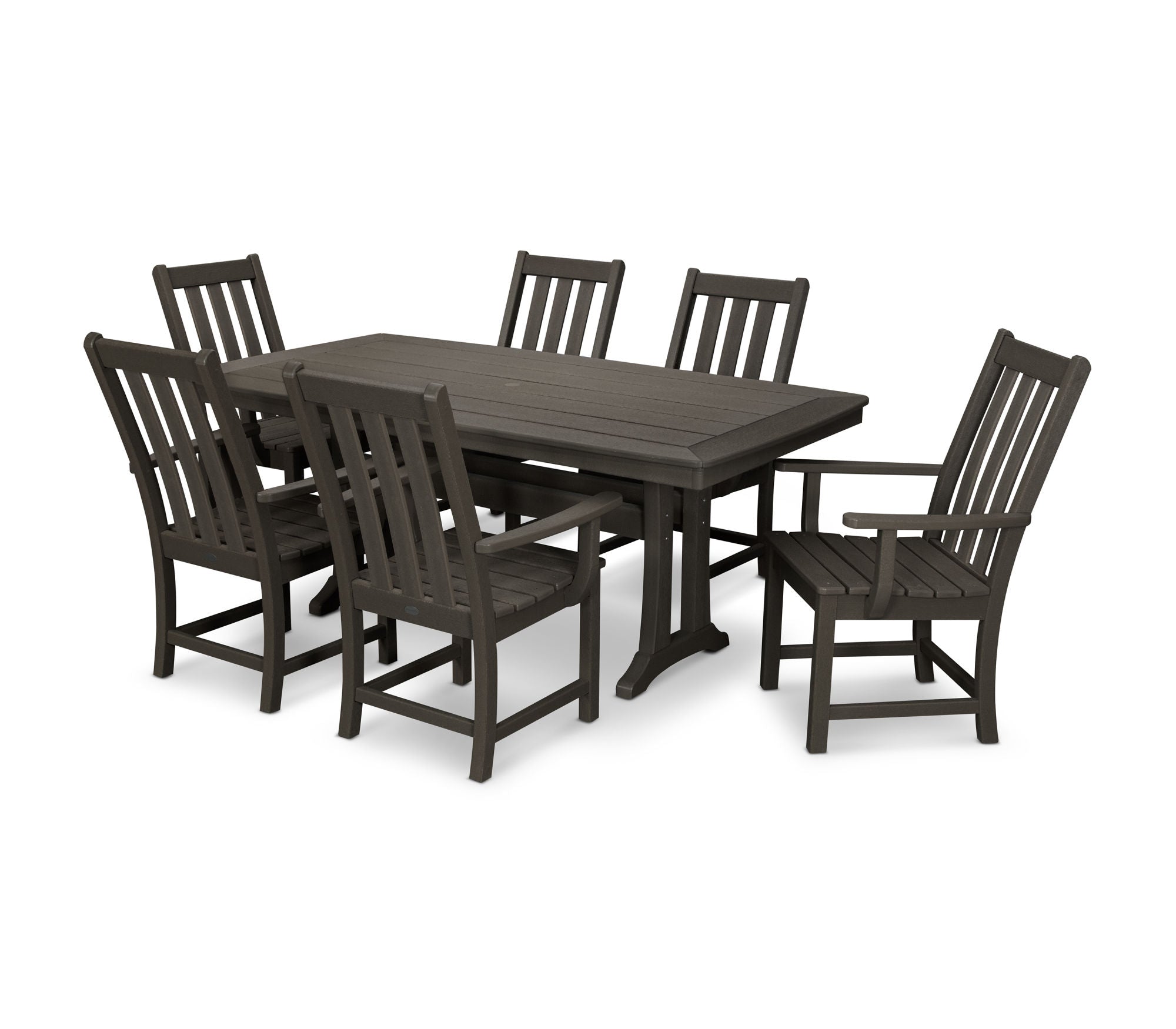 POLYWOOD Vineyard 7-Piece Outdoor Dining Set - Patio Furniture with Weather-Resistant Chairs & Table - Perfect for Backyard, Garden, and Poolside Entertaining