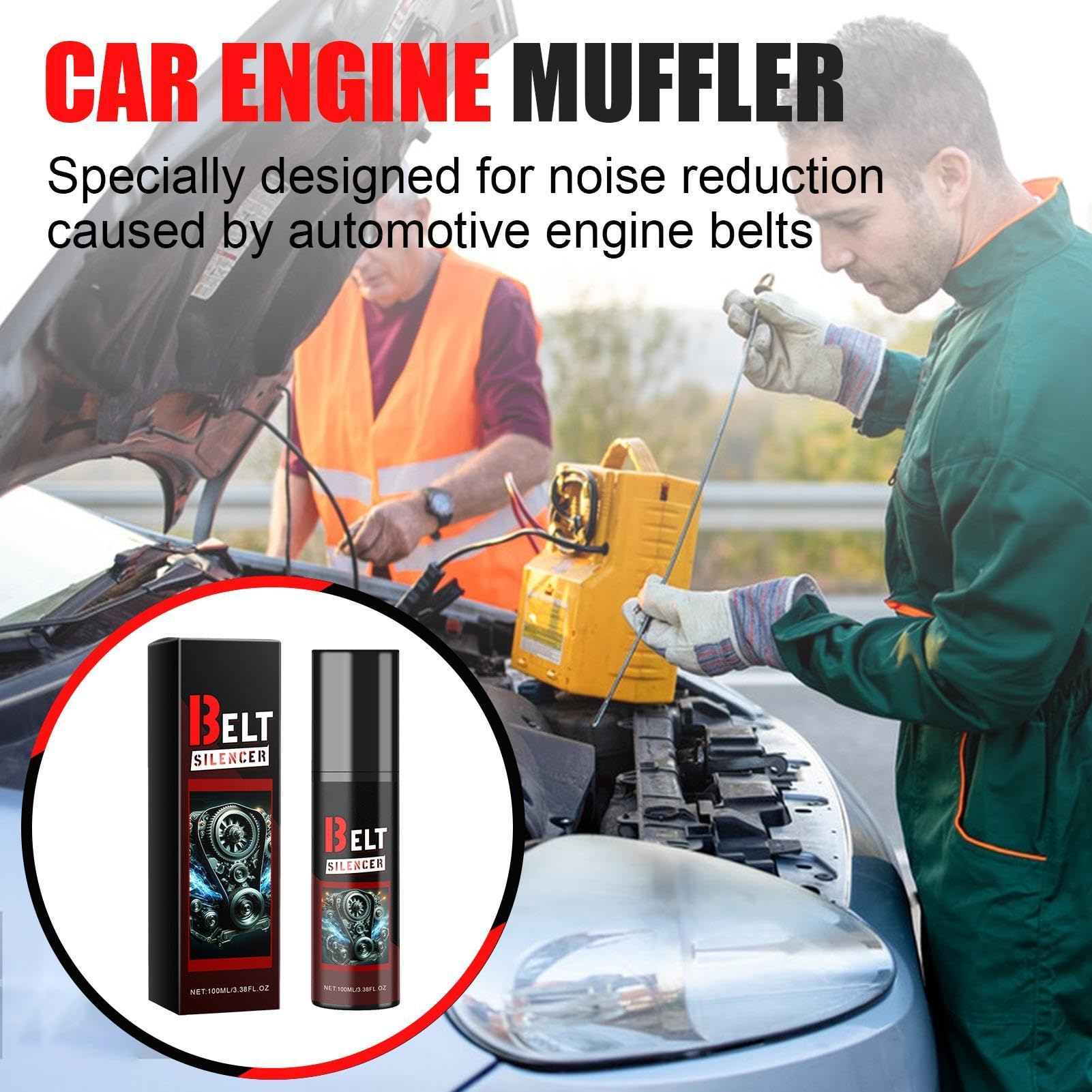 Auto Belt Dressing Spray 100ml - Prolongs Belt Life, Reduces Friction & Noise for Car & Truck Engines - Ideal for Smooth Belt Operation & Maintenance