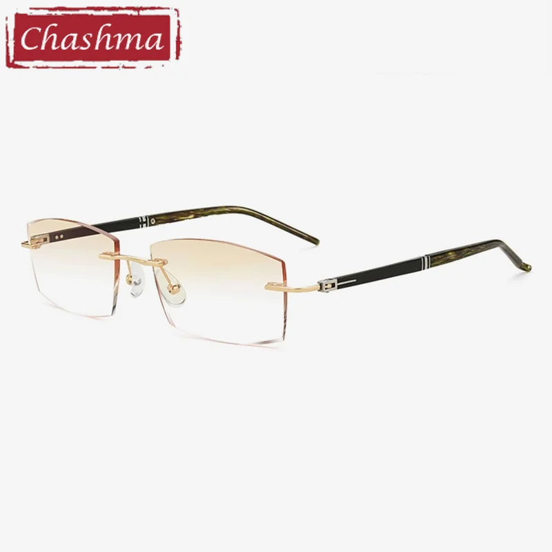 Lightweight Titanium Rimless Square Eyeglasses for Men - Premium Comfort & Durability - Perfect for Office, Reading & Everyday Use