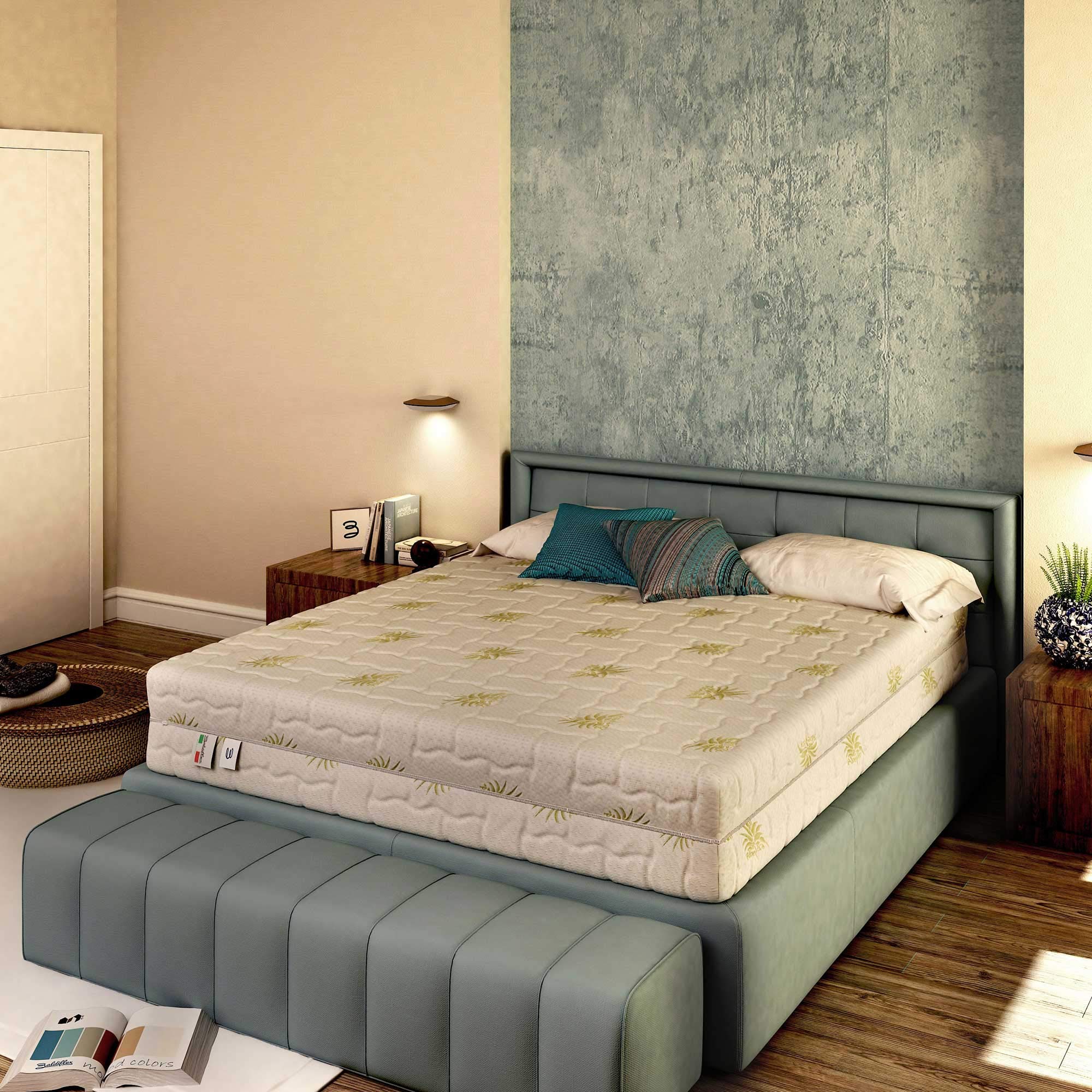 Baldiflex Emporio - 70x200x25cm Memory Foam Mattress with Aloe Vera Cover, Cooling Gel Infused Viscoelastic Mattress for Back Pain Relief - Perfect for Bedrooms, Guest Rooms & Dormitories