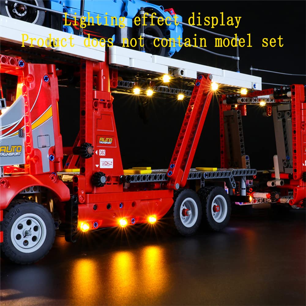 GEAMENT LED Light Kit for LEGO Technic Car Transporter Truck 42098 - Compatible with Vehicle Transport Model (Model Set Not Included) - Perfect for Nighttime Display and Showcase
