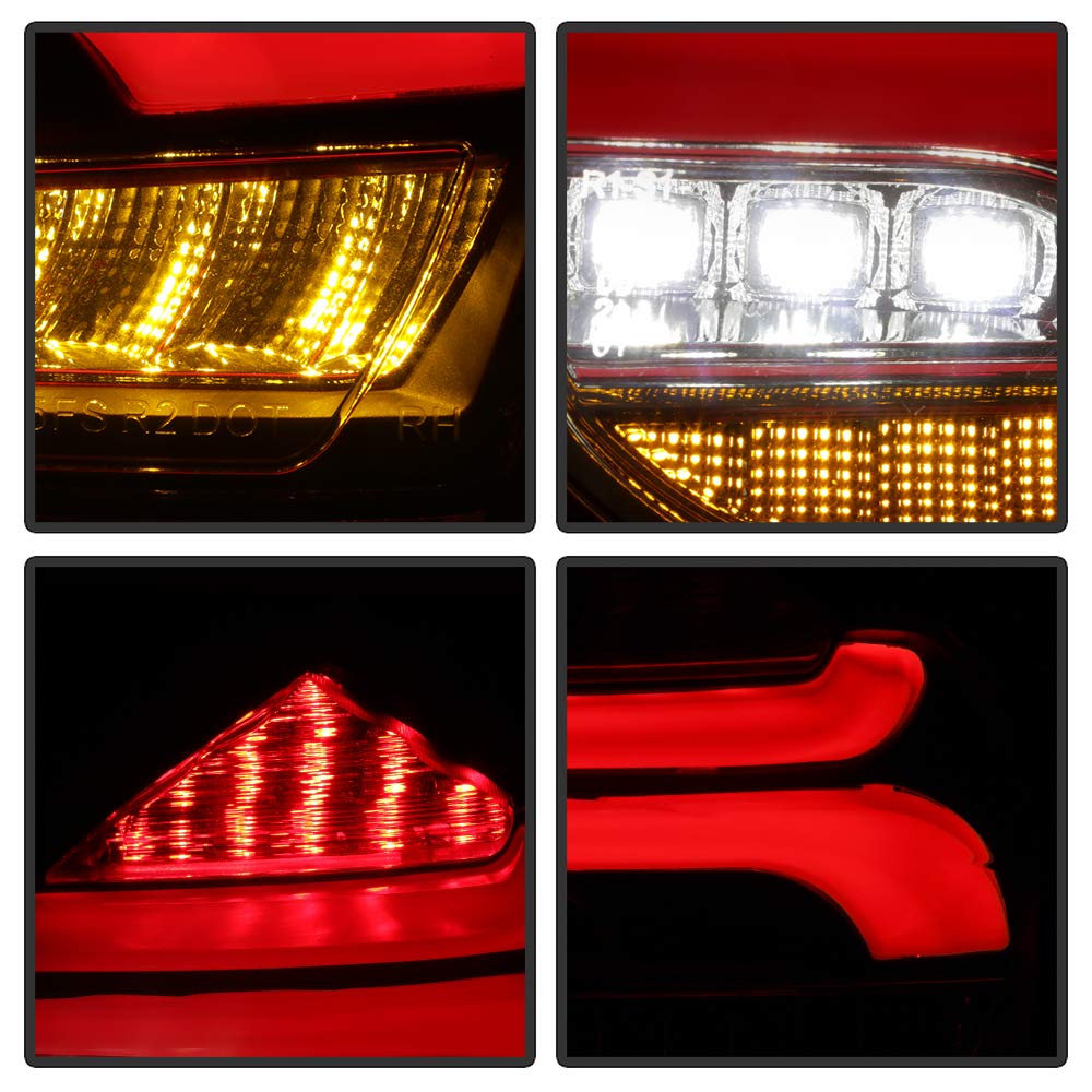 ACANII LED Sequential Tail Lights for 2015-2018 Ford Focus Hatchback - Black Smoked Signal Lamps Pair (Driver & Passenger Side) | Enhanced Safety & Style for Night Driving and Custom Car Upgrades